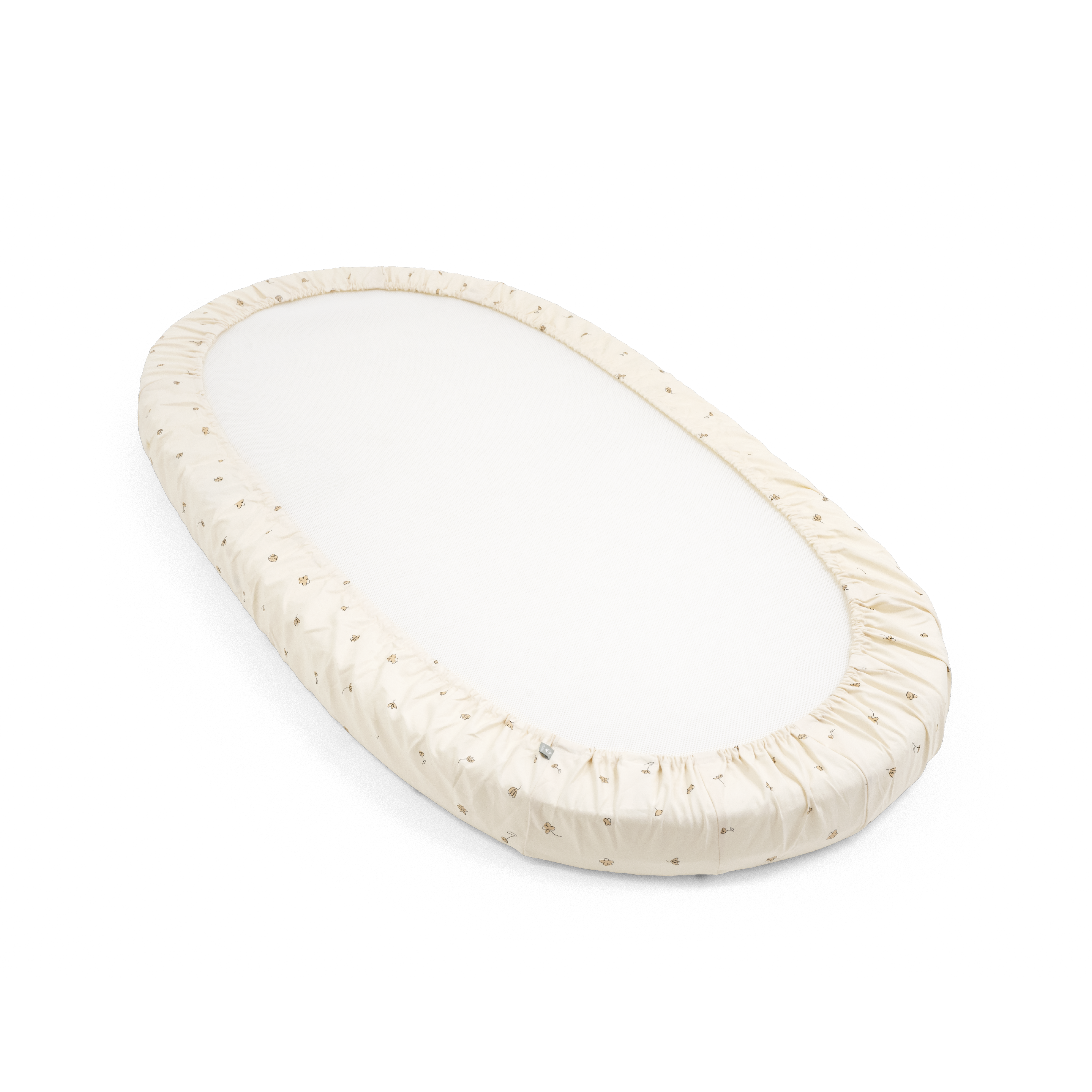 Spannbettlaken für Stokke® Sleepi™ Bett, Flower Ecru, mainview Galeriebild 3